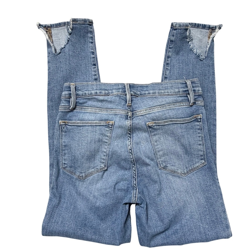 Frame Denim Le High Skinny Prizzi Jeans Distressed Step Hem Blue Size 27